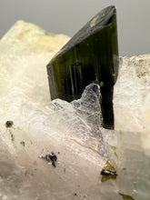 Load image into Gallery viewer, Dark Green Cap Stak Nala Tourmaline and Cleavelandite – Haramosh Mountains, Pakistan | Thumbnail Specimen
