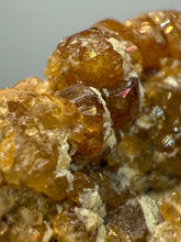 Load image into Gallery viewer, Hessonite Garnet Cluster on Matrix – Natural Collector Specimen from Pakistan | High-Grade Orange-Red Garnet Crystals
