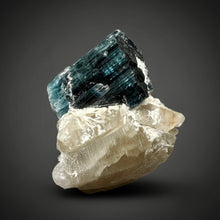 Load image into Gallery viewer, Blue Cap Tourmaline on Quartz Specimen – Pakistan
