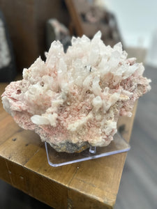 Rhodochrosite on Quartz Cluster • Peru