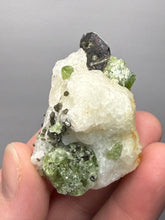 Load image into Gallery viewer, Electric Green Diopside on Quartz – Collector Mineral Specimen (Gilgit-Baltistan) Pakistan
