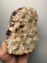 Load image into Gallery viewer, Shiny Peach Stilbite on Druzy Red Heulandite – High-Grade Collector Mineral Specimen from India

