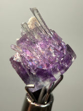 Load image into Gallery viewer, Rhodochrosite + Quartz on Purple Isometric Fluorite (Thumbnail Specimen) | Wutong Mine, China
