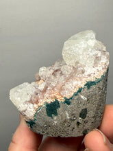 Load image into Gallery viewer, Green Apophyllite on Red &amp; Green Heulandite – Deccan Traps, Maharashtra, India
