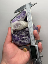 Load image into Gallery viewer, Druzy Amethyst on White Cathedral Calcite on Amethyst Cluster | Uruguay
