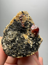 Load image into Gallery viewer, Naturally Faceted Zircon Crystal on Pegmatite–Biotite Matrix • Pakistan Mineral Specimen
