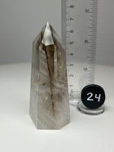 Load image into Gallery viewer, Dendrite Manganese Included Iron Oxide Quartz (Golden Healer) Obelisk Tower • RARE
