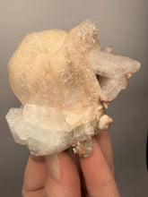 Load image into Gallery viewer, High-Grade Apophyllite on Pink Stilbite Zeolite | Indian Collector Mineral Specimen
