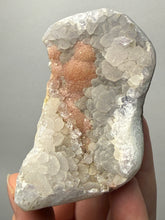 Load image into Gallery viewer, Rare Botryoidal Orange Fluorite on Druzy Quartz Matrix

Collector Mineral Specimen — Maharashtra, India

