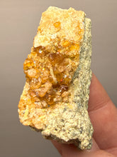 Load image into Gallery viewer, Hessonite Garnet Cluster on Matrix – Natural Collector Specimen from Pakistan | High-Grade Orange-Red Garnet Crystals
