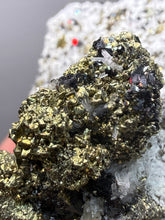Load image into Gallery viewer, 4.8” New Find: Huanzala Mine Peru Sphalerite + Chalcopyrite + Apatite + Calcite + Quartz | Collector Display Specimen
