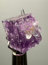 Load image into Gallery viewer, Rhodochrosite + Quartz on Purple Isometric Fluorite (Thumbnail Specimen) | Wutong Mine, China
