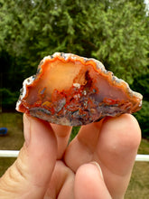 Load image into Gallery viewer, “Fiery Frozen Lake of the Atlas” – Scenic Plume Carnelian Agate from Morocco” • Polished
