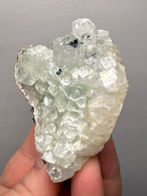 Load image into Gallery viewer, Light Mint Green “Disco Ball” Radial Apophyllite on Pink &amp; Green Heulandite — Deccan Traps, India
