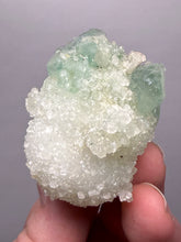 Load image into Gallery viewer, Luminous Mint Apophyllite with Glittering Druzy Sugar Quartz – India
