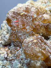 Load image into Gallery viewer, Hessonite Garnet Cluster on Matrix – Natural Collector Specimen from Pakistan | High-Grade Orange-Red Garnet Crystals
