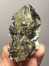 Load image into Gallery viewer, New Find: Huanzala Mine Peru Sphalerite + Chalcopyrite + Apatite + Calcite + Quartz | Collector Display Specimen
