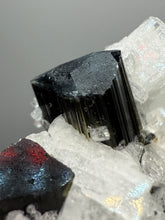 Load image into Gallery viewer, Blue Cap Dark Green Stak Nala Tourmaline With Pink Morganite on Cleavelandite Matrix – Haramosh Mountains, Pakistan
