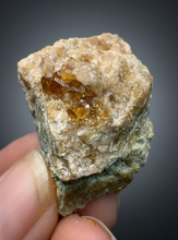 Load image into Gallery viewer, Hessonite Garnet Cluster on Matrix – Natural Collector Specimen from Pakistan | High-Grade Orange-Red Garnet Crystals
