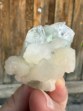 Load image into Gallery viewer, Light Mint Green Radial Apophyllite + White Stilbite • Maharashtra, India
