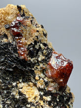 Load image into Gallery viewer, Naturally Faceted Zircon Crystal on Pegmatite–Biotite Matrix • Pakistan Mineral Specimen

