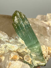 Load image into Gallery viewer, Blue Indicolite &amp; Mint Green Tourmaline on Quartz Matrix – Pegmatite Mineral Specimen from Pakistan
