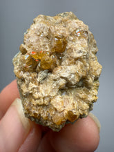 Load image into Gallery viewer, Hessonite Garnet Cluster on Matrix – Natural Collector Specimen from Pakistan | High-Grade Orange-Red Garnet Crystals
