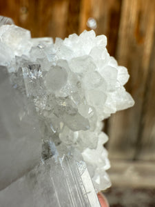 Clear Gem Apophyllite + Apophyllite Flower Stalactites • Maharashtra, India