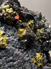 Load image into Gallery viewer, 6.1” New Find: Huanzala Mine Peru Sphalerite + Chalcopyrite + Apatite + Calcite + Quartz | Collector Display Specimen
