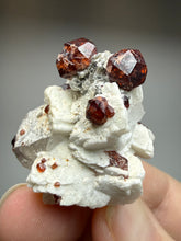 Load image into Gallery viewer, High-Grade Naturally Faceted Red Spessartine Garnet on Matrix — Skardu, Pakistan
