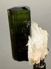 Load image into Gallery viewer, Dark Green Cap Stak Nala Tourmaline with Cleavelandite Flower – Haramosh Mountains, Pakistan | Thumbnail Specimen
