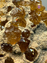 Load image into Gallery viewer, Hessonite Garnet Cluster on Matrix – Natural Collector Specimen from Pakistan | High-Grade Orange-Red Garnet Crystals
