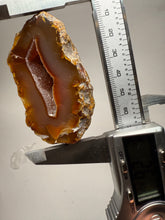 Load image into Gallery viewer, Indonesian Sumatra Agate Pair – Vibrant Banded Chalcedony with Rich Color Zoning &amp; Red Druzy Botryoidal Quartz| Ethical Lapidary &amp; Collector Display Specimens
