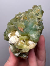 Load image into Gallery viewer, High-Grade Green Heulandite on Peach Stilbite Crystal Cluster | Deccan Traps, Maharashtra, India | Collector Mineral Specimen
