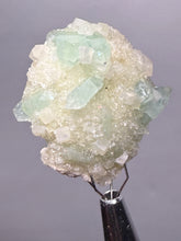 Load image into Gallery viewer, Luminous Mint Apophyllite with Glittering Druzy Sugar Quartz – India

