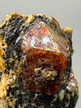Load image into Gallery viewer, Naturally Faceted Zircon Crystal on Pegmatite–Biotite Matrix • Pakistan Mineral Specimen
