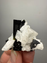 Load image into Gallery viewer, Dark Green Cap Stak Nala Tourmaline on Cleavelandite Matrix – Haramosh Mountains, Pakistan
