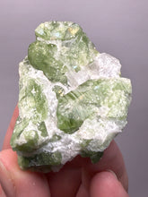 Load image into Gallery viewer, Electric Green Diopside on Quartz – Collector Mineral Specimen (Gilgit-Baltistan) Pakistan
