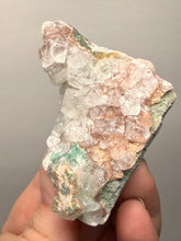Load image into Gallery viewer, Green Apophyllite on Red &amp; Green Heulandite – Deccan Traps, Maharashtra, India
