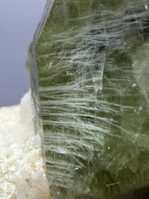 Load image into Gallery viewer, Electric Green Diopside on Quartz – Collector Mineral Specimen (Gilgit-Baltistan) Pakistan
