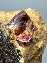 Load image into Gallery viewer, Naturally Faceted Zircon Crystal on Pegmatite–Biotite Matrix • Pakistan Mineral Specimen
