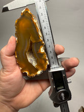 Load image into Gallery viewer, High-Grade Indonesian Sumatra Agate Pair – Vibrant Banded Chalcedony with Rich Color Zoning | Ethical Lapidary &amp; Collector Display Specimens
