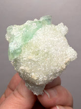 Load image into Gallery viewer, Luminous Mint Apophyllite with Glittering Druzy Sugar Quartz – India
