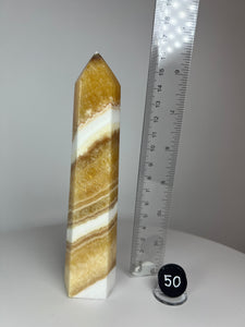 Coco Mango Onyx Calcite Obelisk Tower