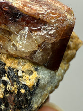 Load image into Gallery viewer, Naturally Faceted Zircon Crystal on Pegmatite–Biotite Matrix • Pakistan Mineral Specimen
