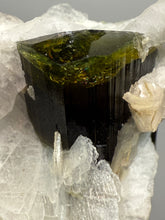 Load image into Gallery viewer, Green Cap Dark Green Stak Nala Tourmaline on Cleavelandite on Matrix – Haramosh Mountains, Pakistan
