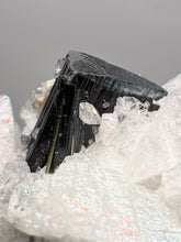 Load image into Gallery viewer, Blue Cap on Dark Green Stak Nala Tourmaline on Cleavelandite on Matrix – Haramosh Mountains, Pakistan
