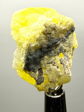 Load image into Gallery viewer, Vibrant Yellow Brucite Thumbnail Mineral Specimen | Collector Crystal from Killa Saifullah District in Balochistan Province, Pakistan
