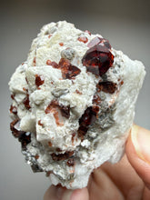 Load image into Gallery viewer, High-Grade Naturally Faceted Red Spessartine Garnet on Matrix — Skardu, Pakistan
