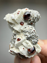 Load image into Gallery viewer, High-Grade Naturally Faceted Red Spessartine Garnet on Matrix — Skardu, Pakistan
